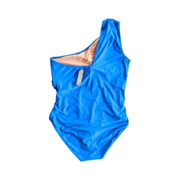 J. Crew Plus Size Ruched One Shoulder One Piece Swimsuit sz 18 NWT Sail - Picture 6 of 13